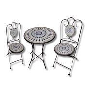 Ronis Mosaic Round Table and 2 Chair Set Geometric – thumbnail