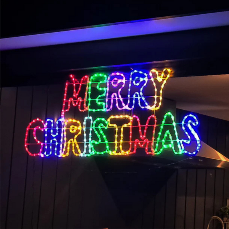 Ronis Motif LED Merry Christmas Multi White in PVC 160x60cm