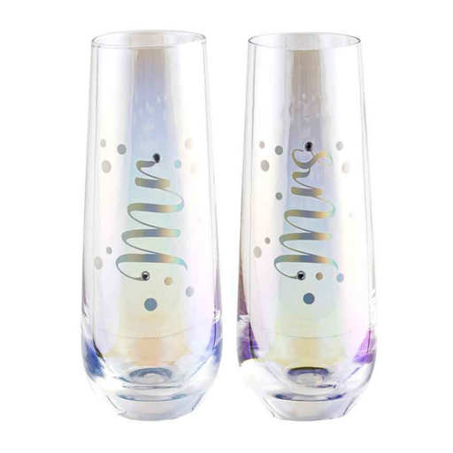 Ronis Mr / Mrs Stemless Champagne Set of 2 280ml