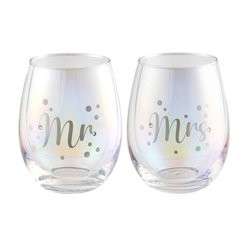 Ronis Mr & Mrs Stemless Holographic Set of 2 560ml