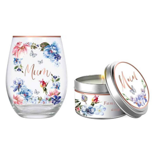 Ronis Mum Blue Garden Candle Stemless Set Candle 20hr Vanilla Glass 520ml