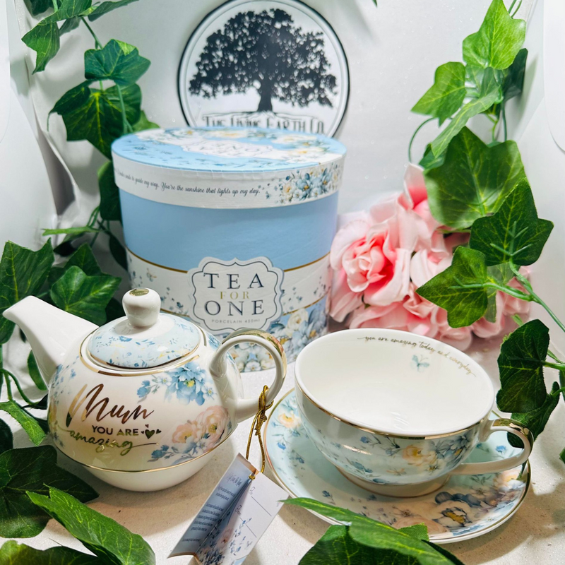 Ronis Mum Blue Garden Tea For One Porcelain 450ml