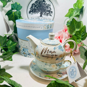 Ronis Mum Blue Garden Tea For One Porcelain 450ml – thumbnail