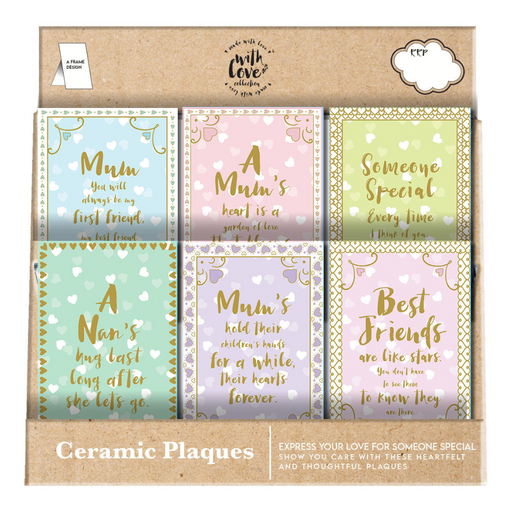 Ronis Mum Floating Hearts Plaque Assorted