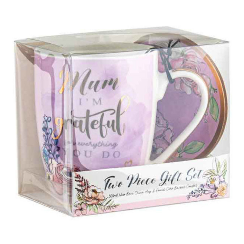 Ronis Mum Mug and Coaster Set 350ml