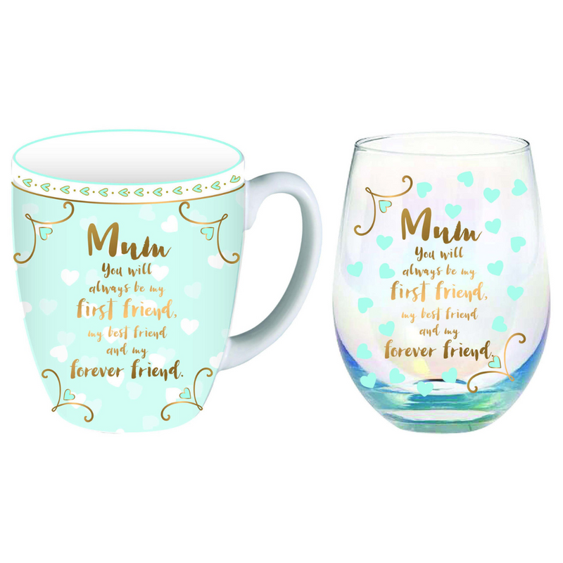 Ronis Mum You Will Mug/Stemless Glass Set