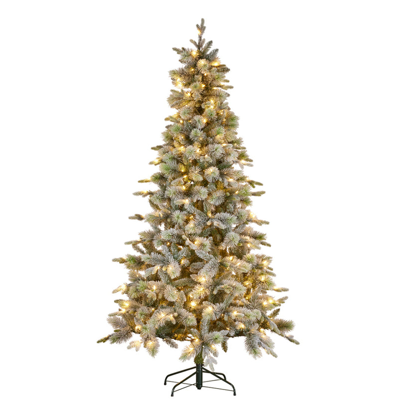 Ronis Christmas Tree with Lights Snowy Stamford Spruce 7.5ft