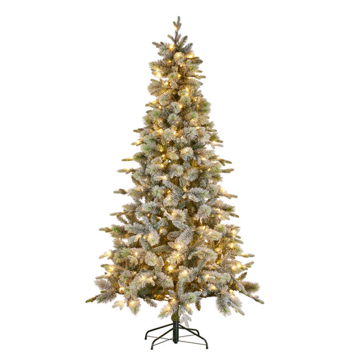 Ronis Christmas Tree with Lights Snowy Stamford Spruce 7.5ft