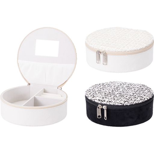 mirrored jewellery box 17.5 x 16.5 x 5.5cm assorted colours