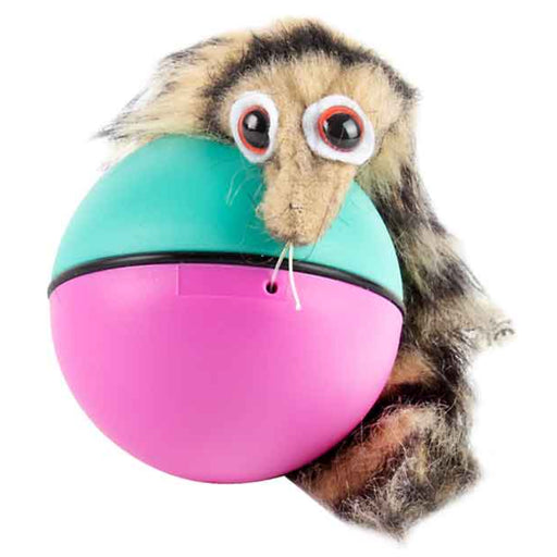 Crazy Weasel 24cm pet toy with 8.5cm ball requiring 1 x AA battery