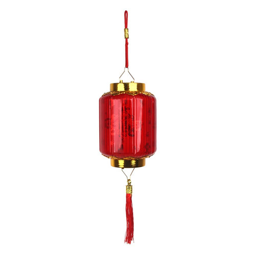 Red LED fortune lantern decoration, 20cm tall