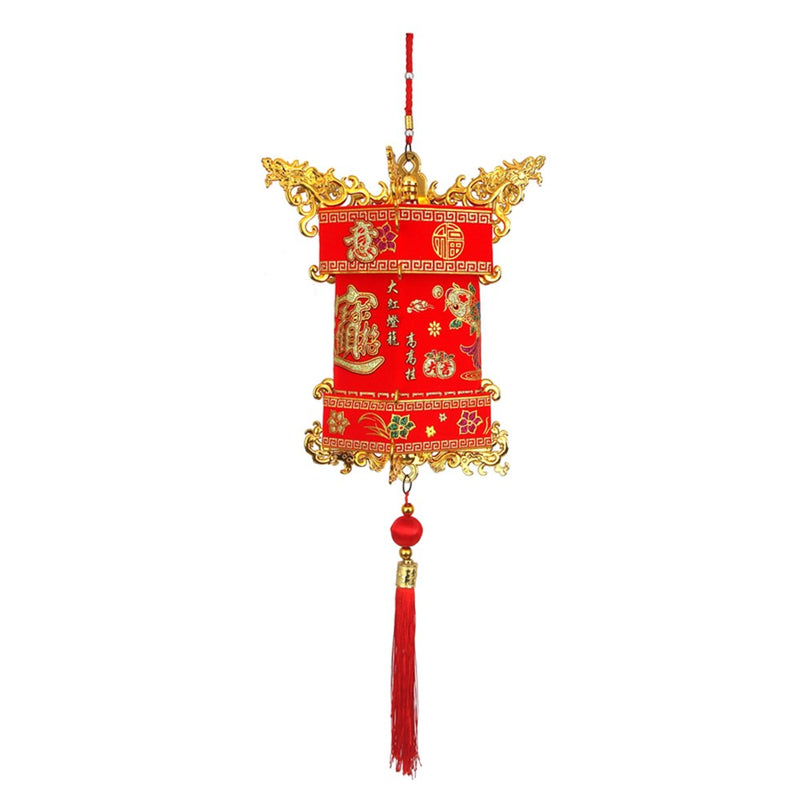 Red collapsible Chinese lantern 25cm with tassel