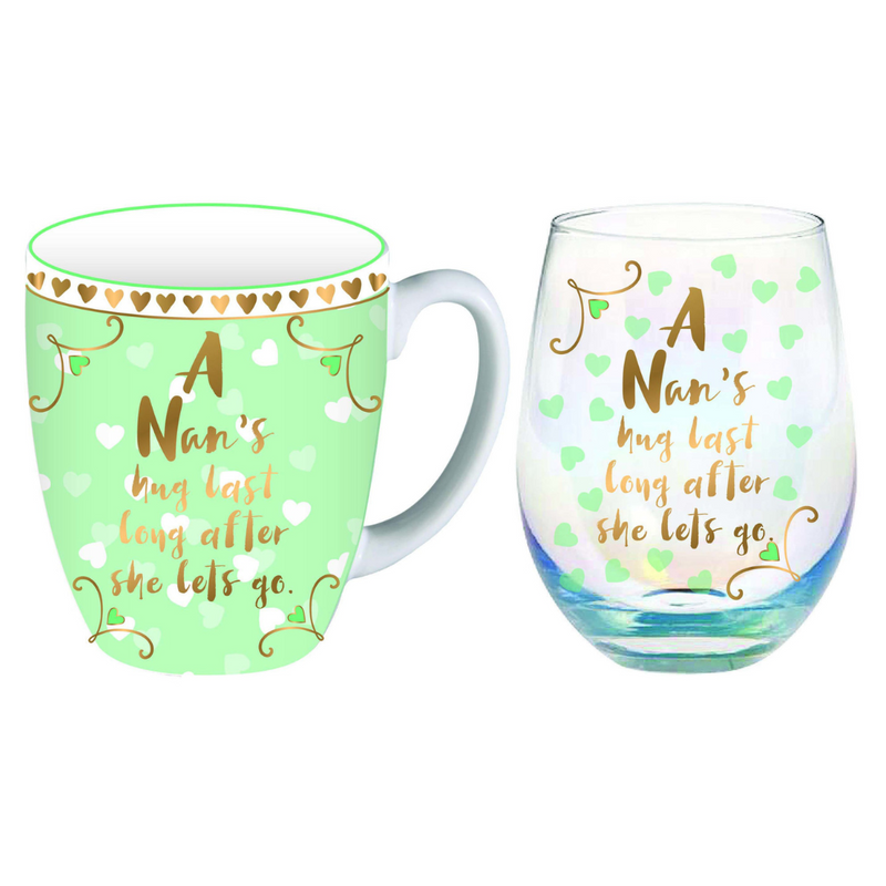 Ronis Nans Hug Mug/Stemless Glass Set