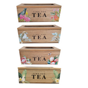 Ronis Native Design 3 Compartment Tea Boxes 22.7x9x9cm Assorted