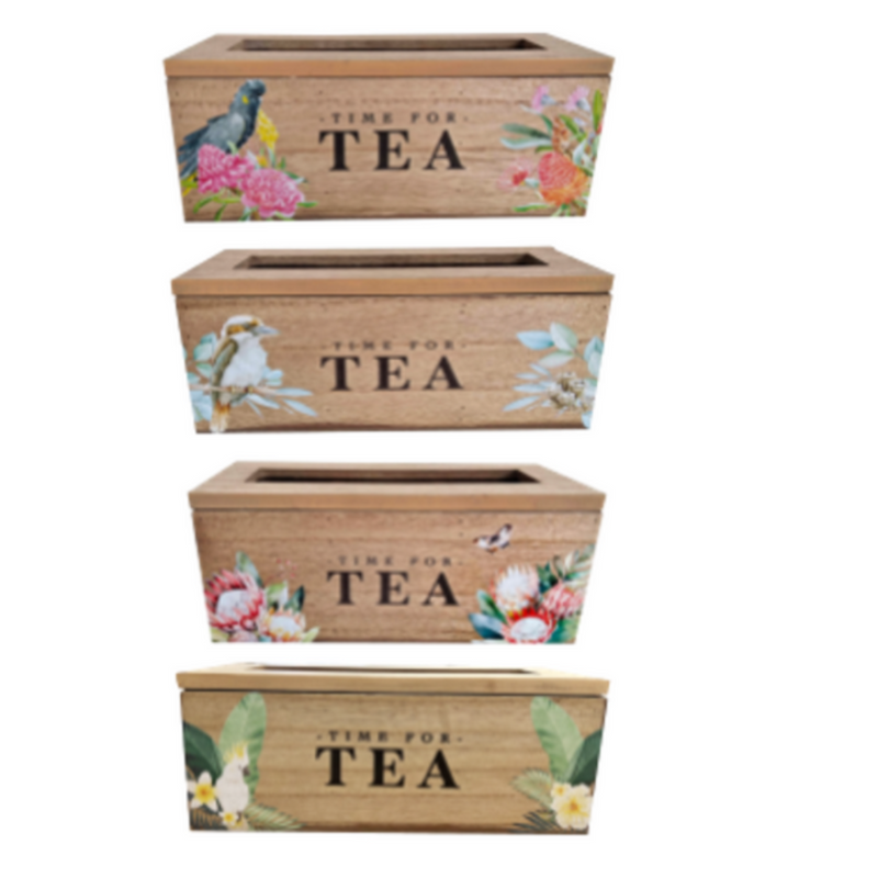 Ronis Native Design 3 Compartment Tea Boxes 22.7x9x9cm Assorted