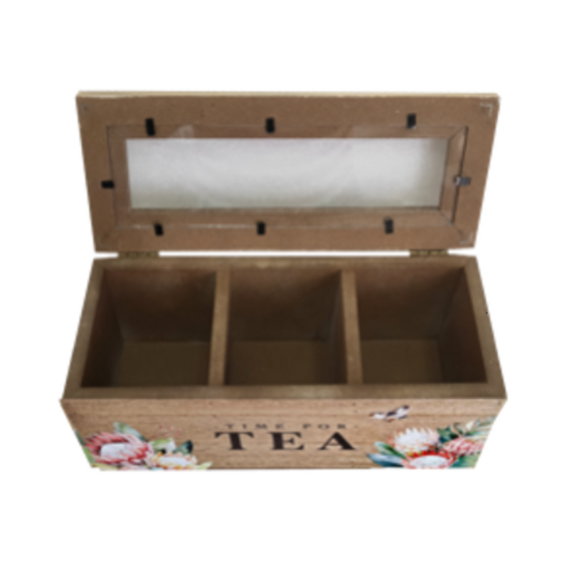 Ronis Native Design 3 Compartment Tea Boxes 22.7x9x9cm Assorted