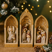 Polyresin Nativity Set of 3 – Holy Family Christmas decoration 23.5cm tall
