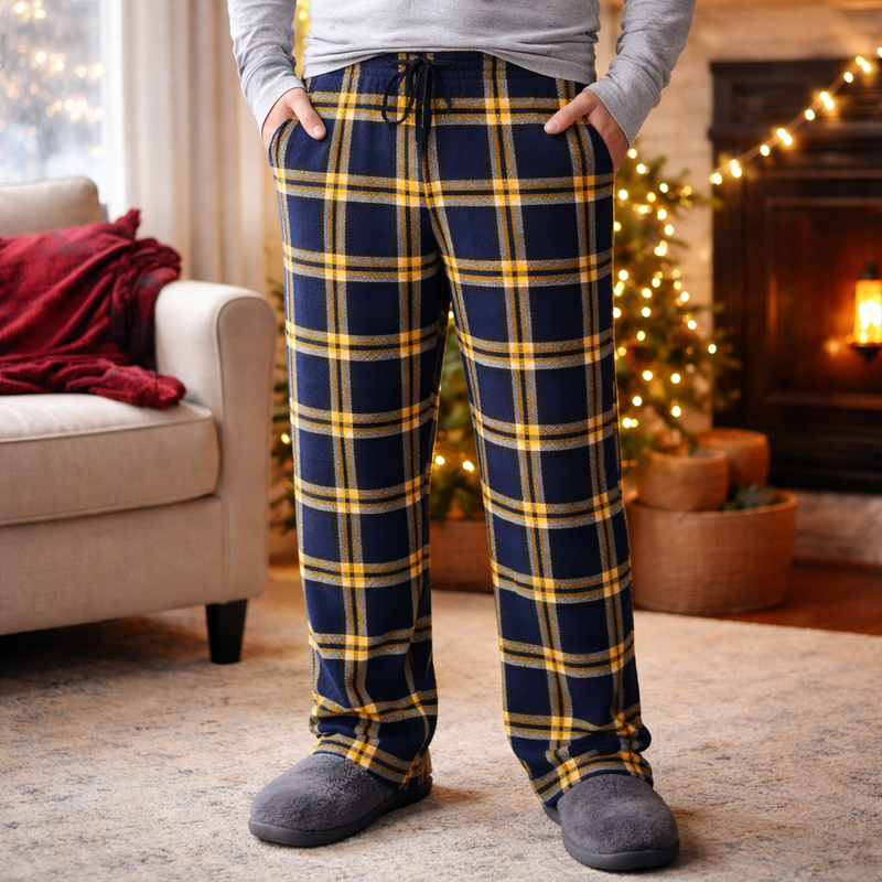 Navy Yellow Plaid