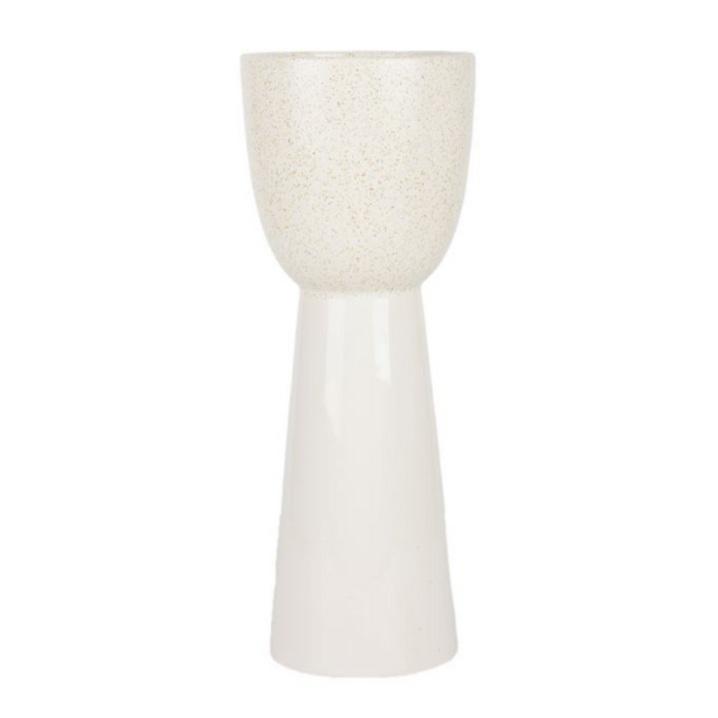 Ronis Nella Vase 15.5x15.5x40.5cm Speckle White/White