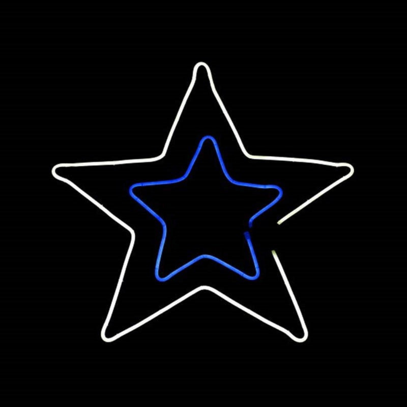 Ronis Neon Double Star Blue Lights 55cm
