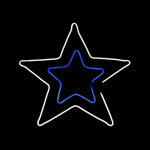 Ronis Neon Double Star Blue Lights 55cm