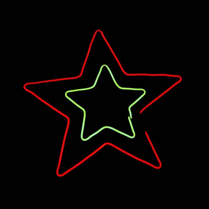 Ronis Neon Double Star Green Lights 55cm