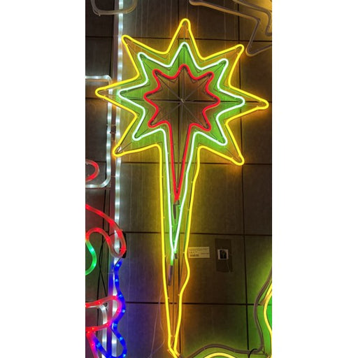 Neon Motif Light 7m with 3 Layers of Glowing Stars for festive decoration