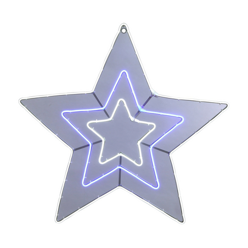 Neon Nested Stars 80cm with blue and white LED lights for festive décor