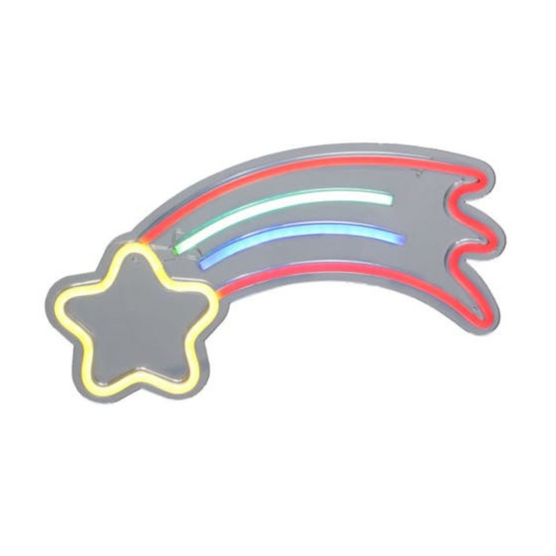 Neon Shooting Star 40x21.8cm – compact LED neon star with shooting tail for festive and party decorations