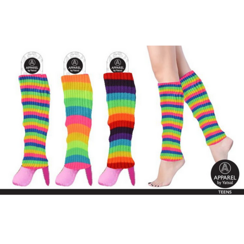 Neon Stripe Leg Warmers 3Assorted