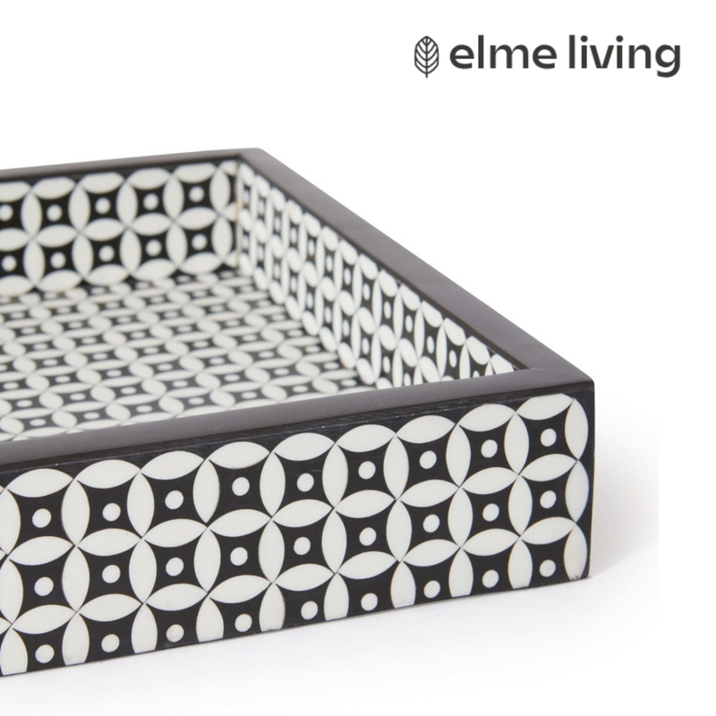 Ronis Nicolette Decor Tray Black/White 35x25x5cm