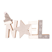 Light grey Noel table top sign 22x11.5x2.2cm modern Christmas décor