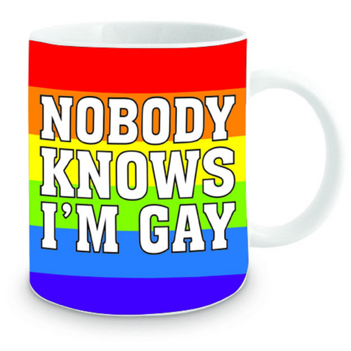 Ronis Novelty Mug Nobody Knows I Am Gay Mug 360ml