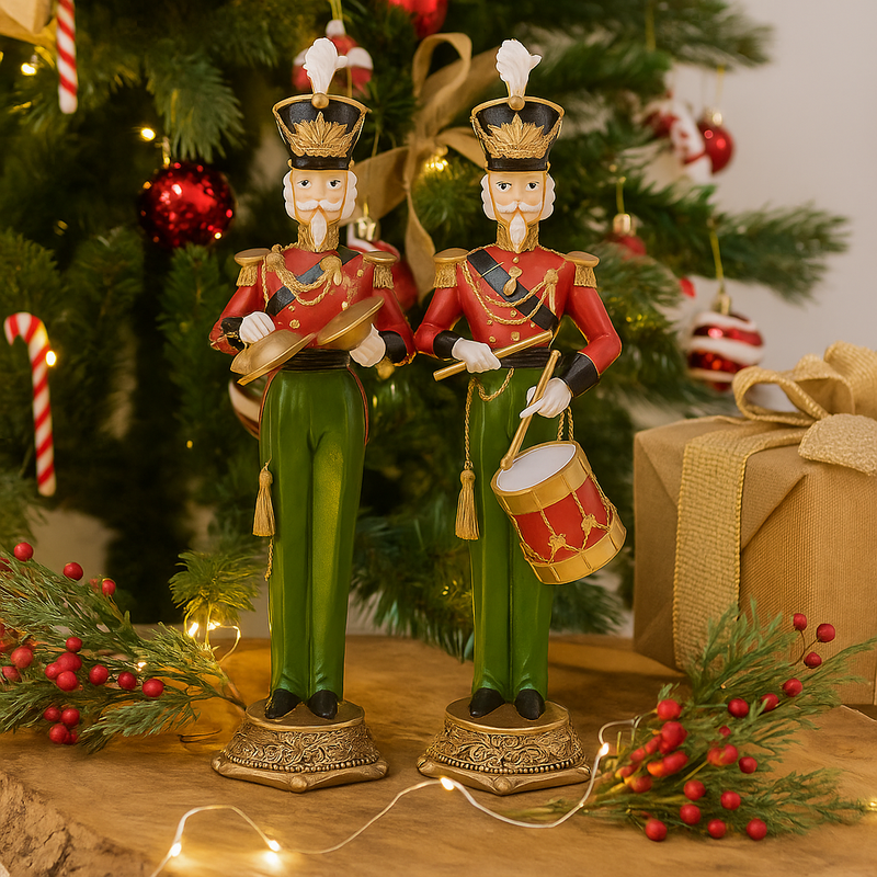 Traditional Christmas nutcracker figurines made from polyresin 12.5x9.5x43cm