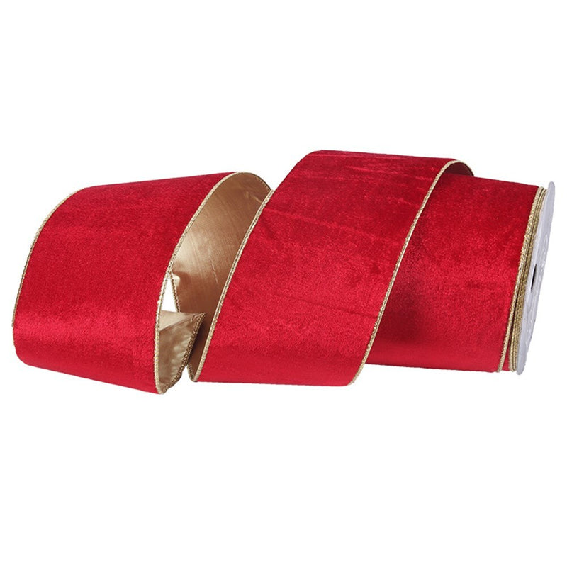 Red Velour Double Layer Ribbon 10cmx10M