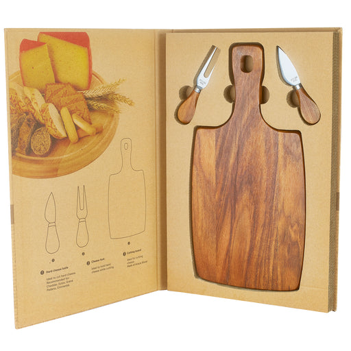 Kitchen Tableware 3Pc Board & Knife Gift Set 40X26