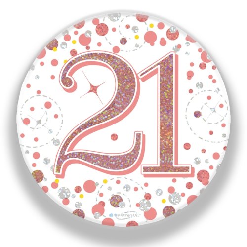 Rose gold 21st birthday badge