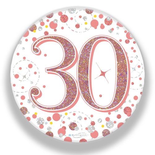 Rose gold 30th birthday badge