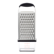 OXO Good Grips Box Grater with stainless steel sides and black handle