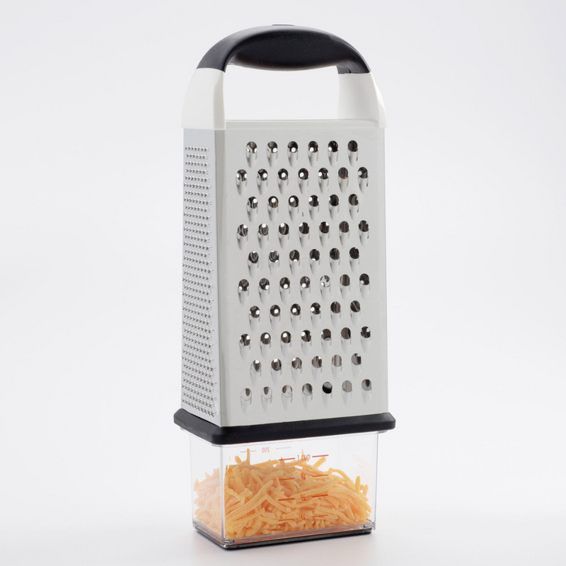OXO Good Grips Box Grater with stainless steel sides and black handle