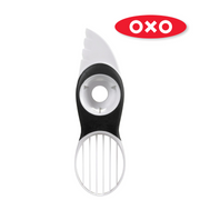 OXO Good Grips 3-in-1 Avocado Slicer with green blade and stainless steel pitter