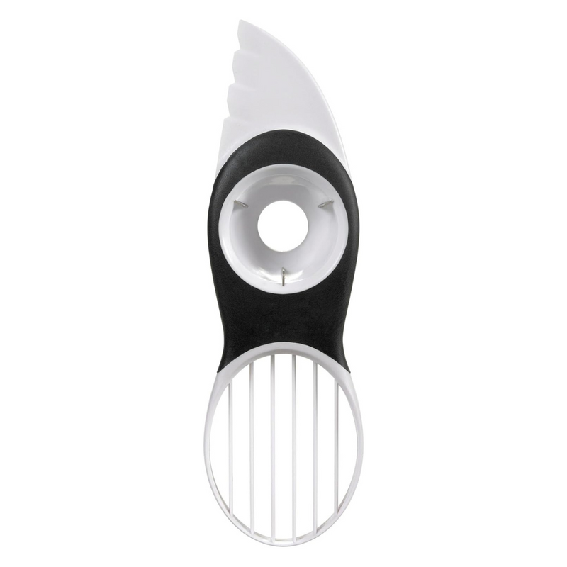 OXO Good Grips 3-in-1 Avocado Slicer with green blade and stainless steel pitter