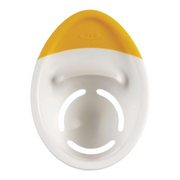 OXO Good Grips 3-in-1 Egg Separator with bowl hook, raised cracking edge, and non-slip grip for easy egg prep.