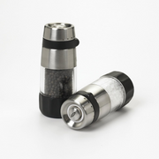 OXO Good Grips Accent Mess-Free Salt and Pepper Grinder Set with adjustable ceramic grinders and stainless steel accents.