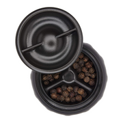 OXO Good Grips Accent Mess-Free Salt and Pepper Grinder Set with adjustable ceramic grinders and stainless steel accents.