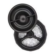 OXO Good Grips Accent Mess-Free Salt and Pepper Grinder Set with adjustable ceramic grinders and stainless steel accents.