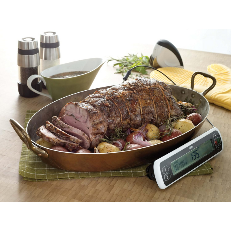 OXO Good Grips Accent Mess-Free Salt and Pepper Grinder Set with adjustable ceramic grinders and stainless steel accents.