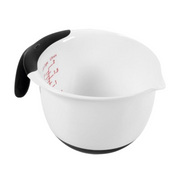 OXO Good Grips Batter Bowl with non-slip handle, wide spout, and measurement markings for easy pouring.