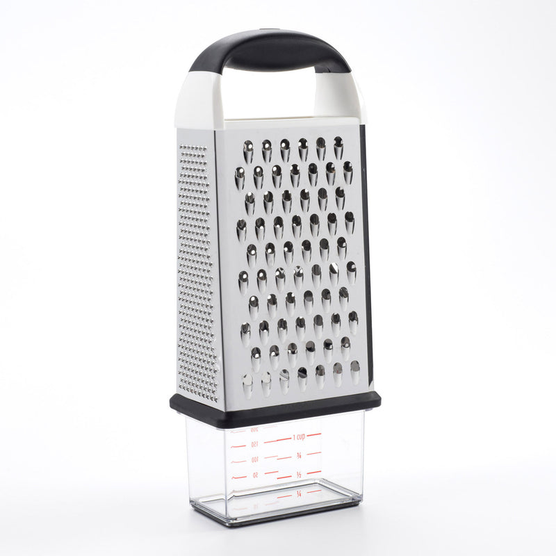 OXO Good Grips Box Grater with stainless steel blades and non-slip handle for cheese, vegetables, and more.