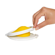 OXO Good Grips Cut & Keep Silicone Lemon Saver with yellow silicone lid and clear base